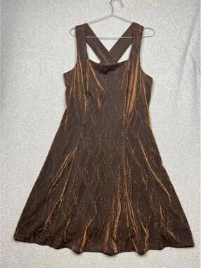 Y2k Vintage Molly Malloy Womens Metallic fit flare Dress 16 Simmer Event Wedding